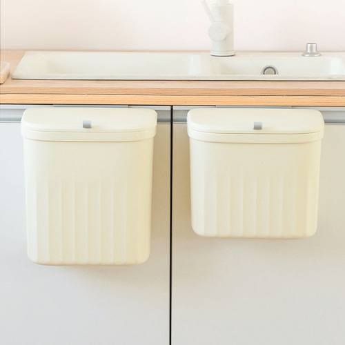 인테리어 가정용 주방 욕실 벽걸이  뚜껑 덮개 냄새차단 대용량 휴지통